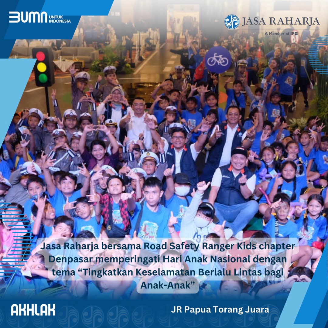 Peringati HAN,Jasa Raharja Kampanye Keselamatan Berlalu Lintas Bersama Road Safety Ranger Kids Chapter Denpasar
