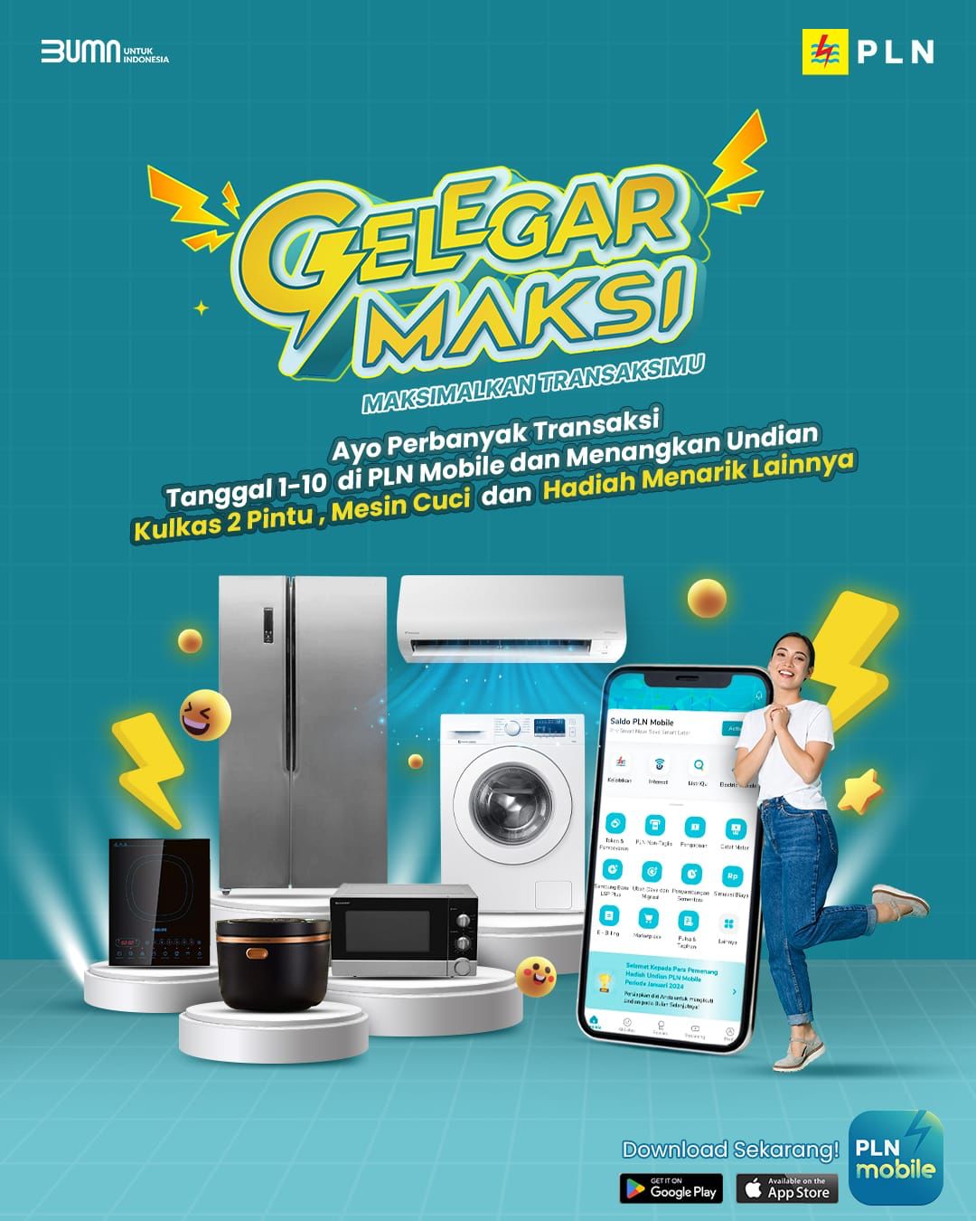 “Gelegar Maksi” PLN Mobile, Apresiasi Bernilai Ratusan Juta Rupiah Untuk Pelanggan PLN