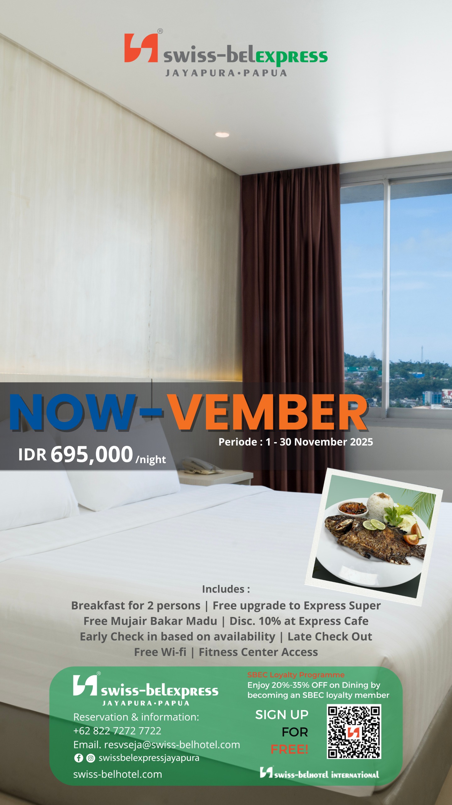 Promo “NOW-VEMBER” Swiss-Belexpress Jayapura,Nikmati Menginap Nyaman dengan Harga Spesial